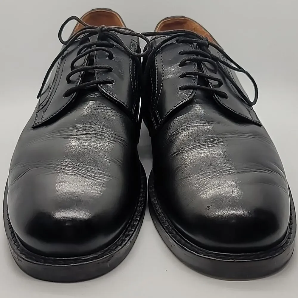 JOHNSTON & MURPHY sz10.5 Derby plain toe rubber sole lace up oxford calfskin
